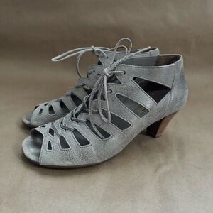Paul Green Prague Handmade Gladiator Cut Out Lace-up Suede Heels. Size UK4.5/US7